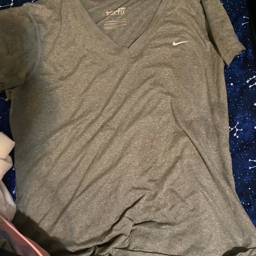 Nike Gray V-Neck T-Shirt